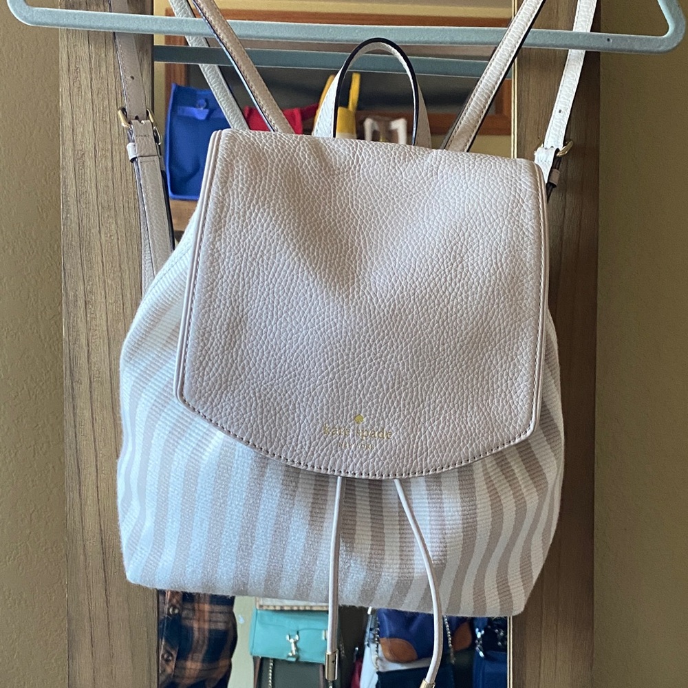 EUC Kate Spade Mulberry Street small Breezy striped backpack